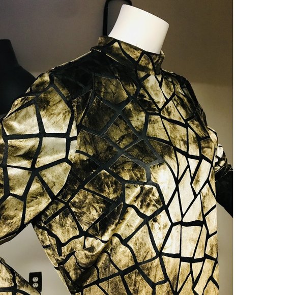 NWT Fashion Nova Marry The Night Velvet Mini Dress Tunic Shiny Disco Turtleneck - Picture 2 of 5